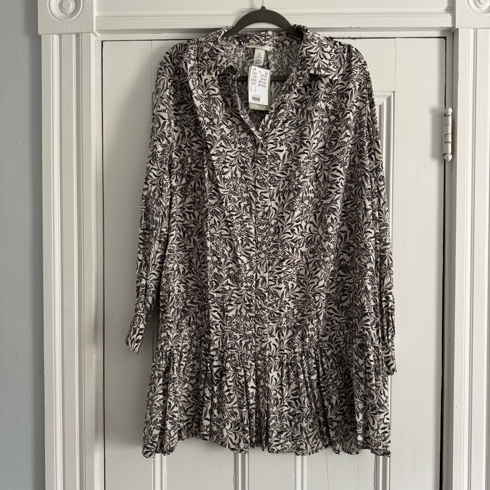 H&M Black and White Floral Dress